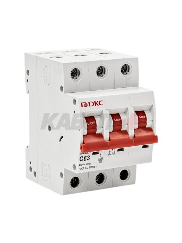 Автоматический выключатель YON max типа MD63S, 4,5кА, 3 полюса, хар-ка C, 63А DKC