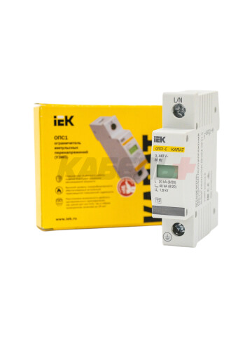 KARAT Ограничитель импульсного перенапряжения ОПС1-C 1P In=20кА Un=400В Im=40кА IEK