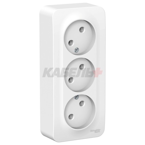 BLANCA О/У РОЗЕТКА 3-ая без заземления без шторок, ИЗОЛ.ПЛ., 16А, 250В, БЕЛЫЙ