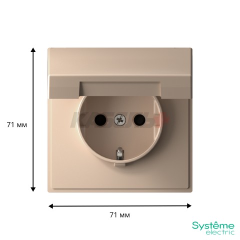ARTGALLERY РОЗЕТКА с заземл. со шторк. с крышк., 16А, IP20, механизм, быстрозажим. клем., ПЕСОЧНЫЙ