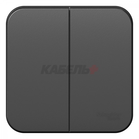 BLANCA О/У 2-клавишный ВЫКЛЮЧАТЕЛЬ (сх.5) ИЗОЛ.ПЛ., 10А, 250В, АНТРАЦИТ