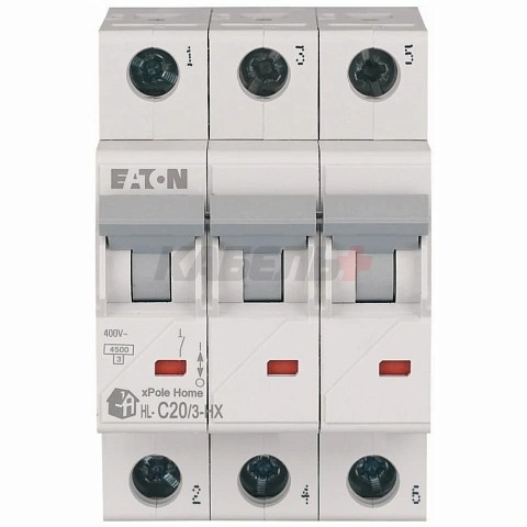 Авт. выключатель HN-С25/3, 3Р, 20A, хар-ка C, 6kA