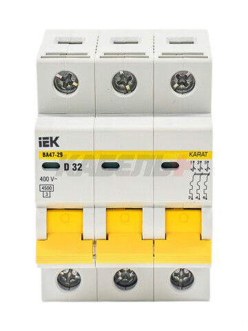 KARAT Автоматический выключатель ВА47-29 3P D 32А 4,5кА IEK