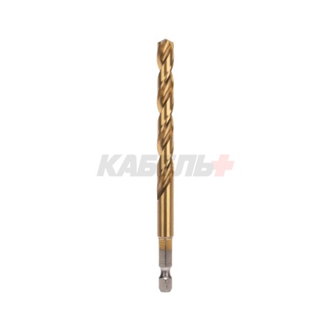 Сверло по металлу, 8мм, Р6М5, ТИТАН, шестигранный хвостовик (1 шт. в упаковке) DIN 338 KRANZ