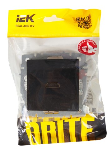 BRITE Розетка HDMI РHDMI-0-БрЧ черный IEK