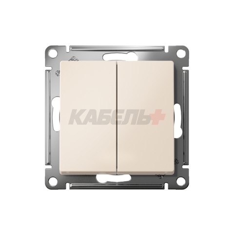 ATLASDESIGN 2-клавишный ВЫКЛЮЧАТЕЛЬ, сх.5, 10АХ, мех., быстрозажим. клем., БЕЖЕВЫЙ