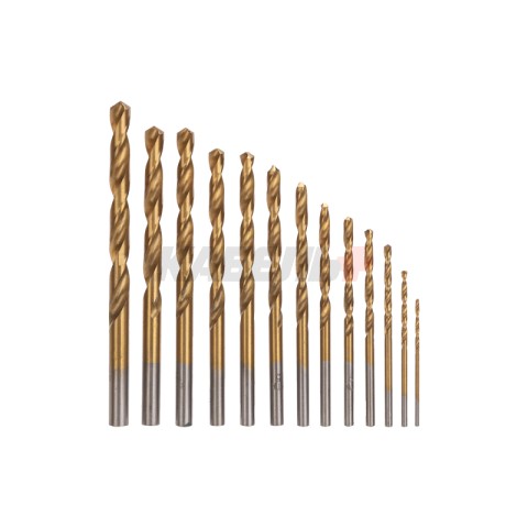 Набор сверл по металлу, 1,5-6,5мм (через 0,5мм, 3,2мм, 4,8мм), НSS, ТИТАН, цилиндрический хвостовик,