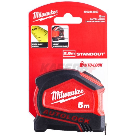 Рулетка 5м / 25мм Autolock, MILWAUKEE