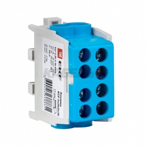 Клемма распределительная КСР с двойным винтом 2x25/2x16 синяя EKF PROxima