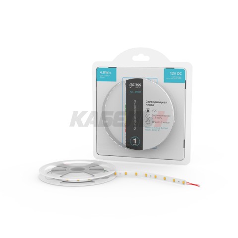 Лента Gauss Basic LED 2835/60 12V 4,8W/m 312lm/m 4000K 8mm IP20 2m 1/100