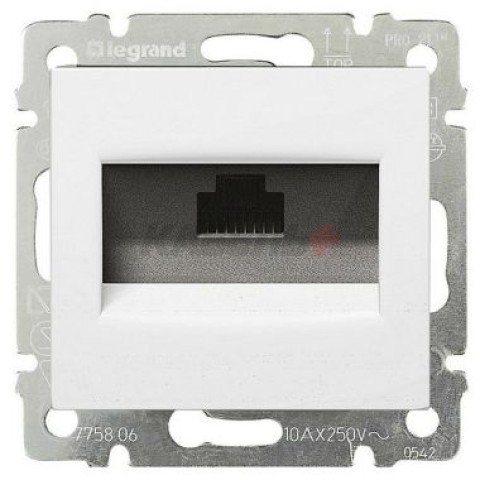 VALENA DIY Розетка телефонная с рамкой RJ11 белый