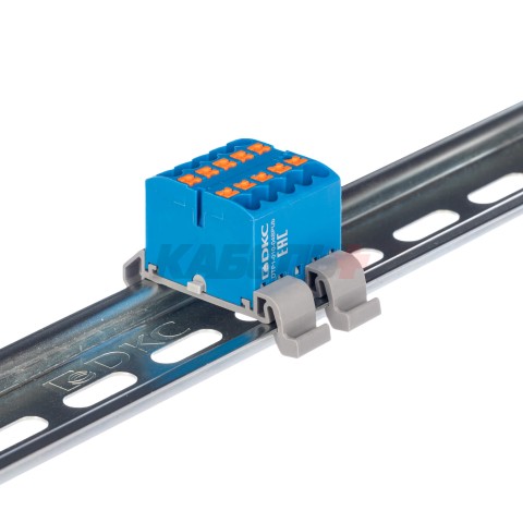 Блок распределительный, зажим push-in, 10 точек подключения 2,5 кв.мм, синий DKC