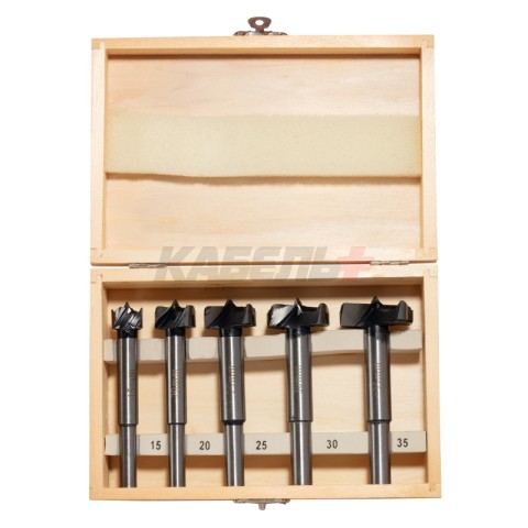 Набор сверл Форстнера (петельных) по дереву, 10-15-20-25-35 х 73мм, 5 шт, цилиндрический хвостовик K