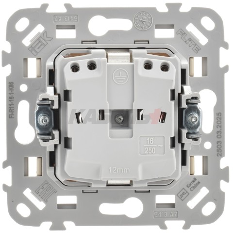 FLITE Розетка с заземлением без защитных шторок безвинтовое крепление 16А РС11-1-ФлСл сливочный IEK