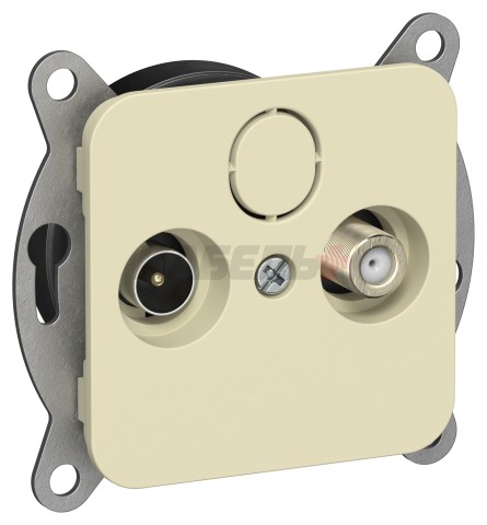 FLITE Розетка 2-местная TV+SAT экранированная проходная РТВс-2-1-2-ФлН навахо IEK