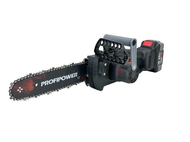 Аккумуляторная цепная пила бесщеточная ProfiPower MKDUC-20V (Li-ion-1шт, 4.0Ач, шина 12", 0-4500об/мин, цепь, З/У, в коробке)