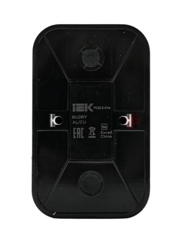 GLORY Розетка 2-местная для открытой установки без заземления без защитных шторок 10А РС22-2-ХЧм черный матовый IEK