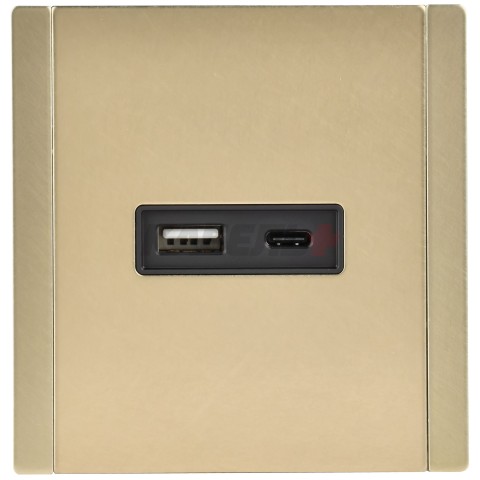 FORTE&PIANO Розетка USB A+C 3,1А FP650M металл шампань IEK