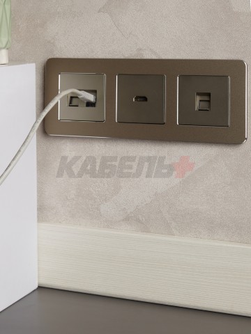 BRITE Розетка компьютерная RJ45 кат.6 РК11-БрШ шампань IEK