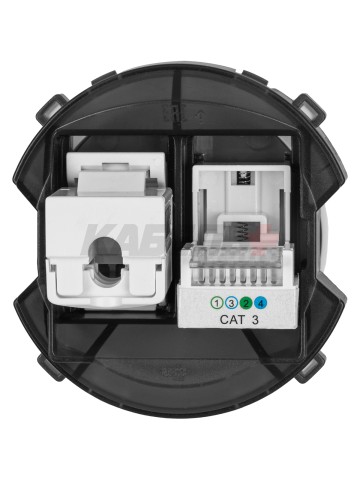 Розетка телефонная RJ11 + компьютерная RJ45 платина, "Байкал" TDM