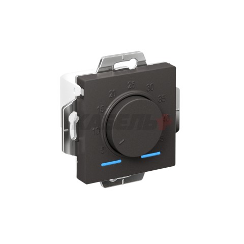 ATLASDESIGN ТЕРМОСТАТ электронный для теплого пола с датчиком, 10A, механизм, БАЗАЛЬТ