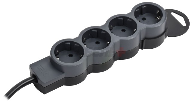 STANDARD Удлинитель У04 4 места 2P+PE 3м 3х1,5мм2 16А черный IEK