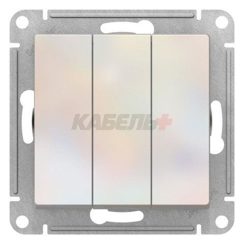 ATLASDESIGN 3-клавишный ВЫКЛЮЧАТЕЛЬ, сх.1+1+1, 10АХ, механизм, ЖЕМЧУГ