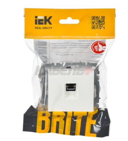BRITE Розетка компьютерная RJ45 кат.5E РК10-БрБ белый IEK