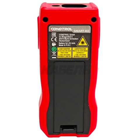 Дальномер лазерный SMART 40 (Красный / 40 м / +- 1,5 мм / 2хААА / Чехол), CONDTROL