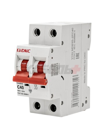 Автоматический выключатель YON max типа MD63S, 4,5кА, 2 полюса, хар-ка C, 40А DKC