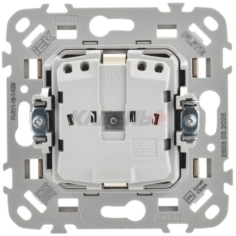 FLITE Розетка с заземлением без защитных шторок безвинтовое крепление 16А РС11-1-ФлХ хаки IEK