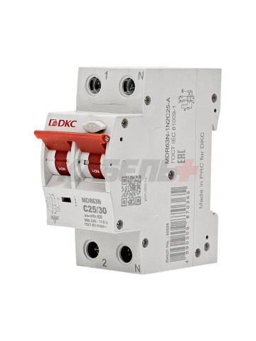 Дифавтомат YON max типа MDR, 1P+N, 30mA, 25A, хар-ка C, 6kA, тип А DKC
