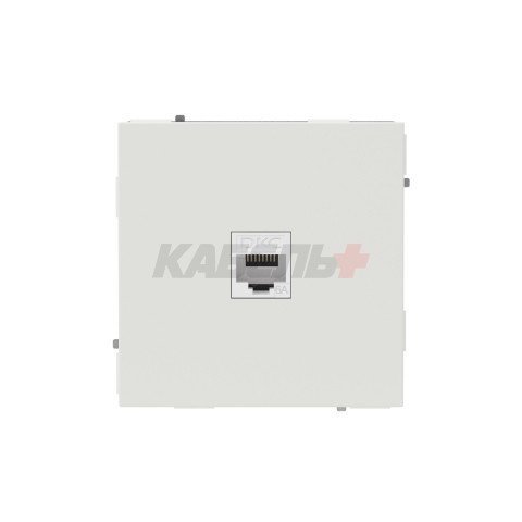 Компьютерная розетка RJ-45 без шторки, кат.6А одинарная,KANT, белый песок DKC