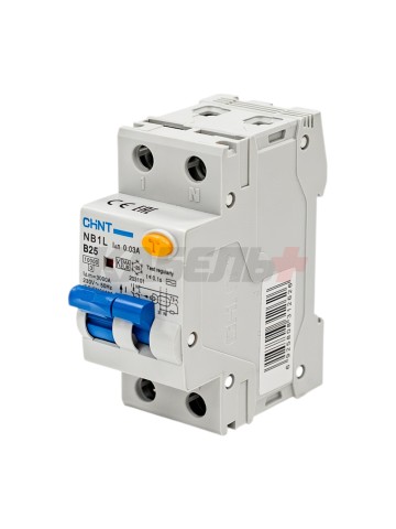 Дифавтомат NB1L 1P+N B25 30mA тип AC 10kА (36mm) (R)