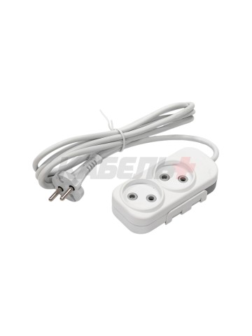 EL-BI,Myra,удлинитель 2гн2м б/з белый,527-110202-260