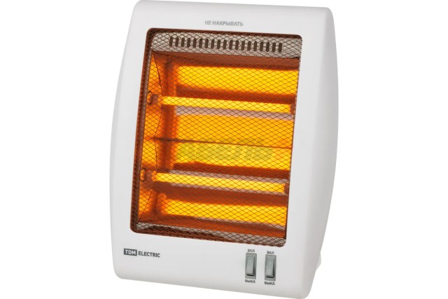 Кварцевый обогреватель КО-1, 800 Вт, рег. мощн. (400/800 Вт), белый, TDM
