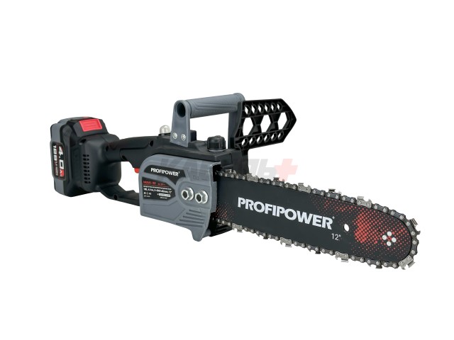 Аккумуляторная цепная пила бесщеточная ProfiPower MKDUC-20V (Li-ion-1шт, 4.0Ач, шина 12", 0-4500об/мин, цепь, З/У, в коробке)