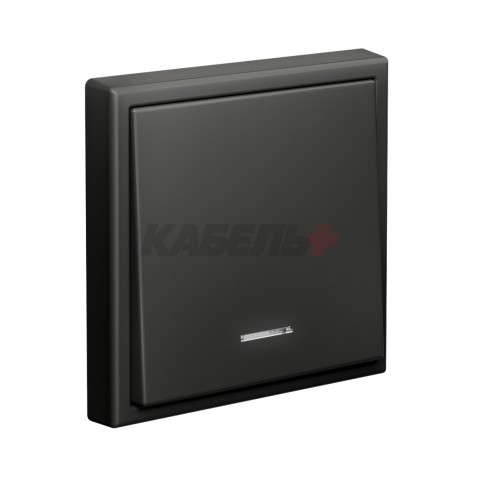 ARTGALLERY 1-клавишный ВЫКЛЮЧАТЕЛЬ с подсветкой, 10АХ, механизм, быстрозажим. клем., БАЗАЛЬТ