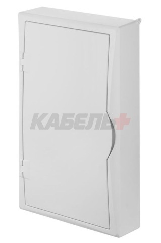 Щит навесной ECO BOX мультимед, TS35+2x МП перф.118x270mm, белая пласт. дверь, белый RAL9003, 560x354x107mm, IP40