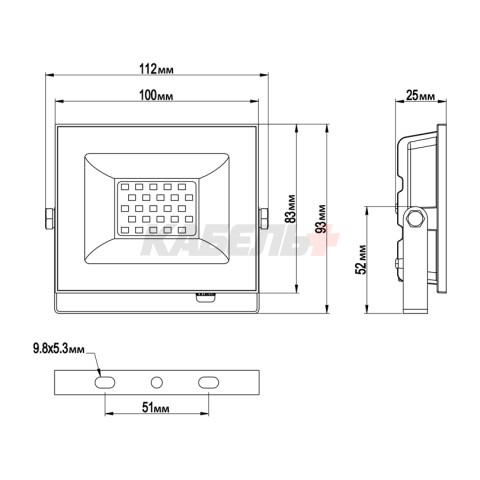 Светодиодный прожектор LUMIN'ARTE LFL-30W/06 30Вт 5700К IP65 2400лм серый корпус 112х83х25 1/60