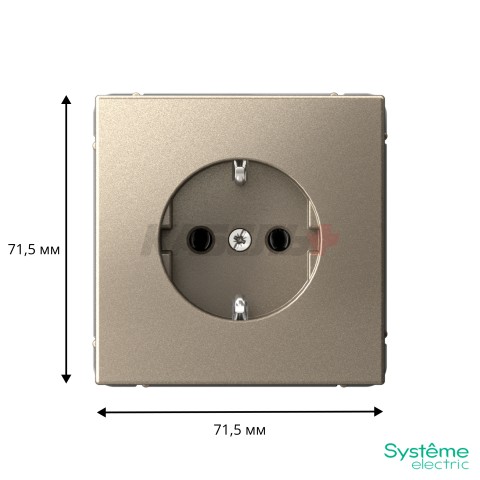 ARTGALLERY РОЗЕТКА с заземлением, 16А, механизм, быстрозажим. клем., ШАМПАНЬ