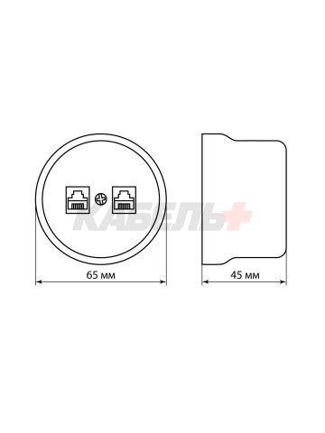 Розетка телефонная RJ11 + компьютерная RJ45 белая «Болонь» TDM