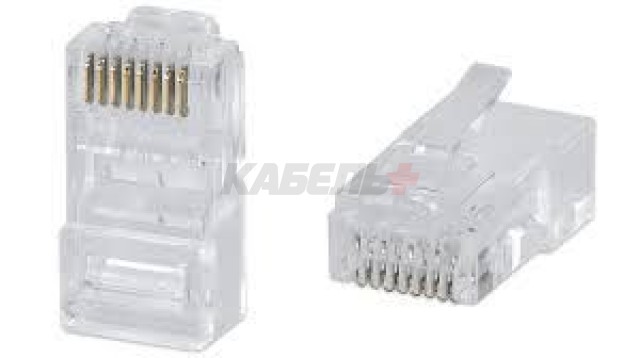 Разъем RJ-45 UTP для кабеля кат. 5Е, 8P8C (2 шт), TDM