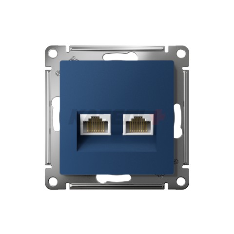ATLASDESIGN РОЗЕТКА двойная компьютерная RJ45+RJ45 кат. 5e, механизм, АКВАМАРИН
