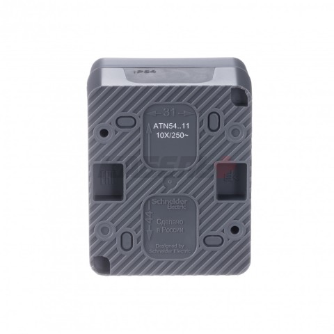 ATLASDESIGN PROFI IP54 О/У 1-клавишный ВЫКЛЮЧАТЕЛЬ, сх.1, 10АХ, АНТРАЦИТ