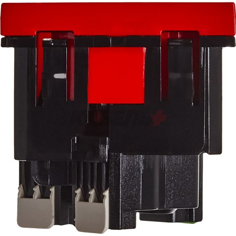 Розетка 45град с заземляющим контактом без защитной шторки и безвинтовым зажимом (2 модуля) красная