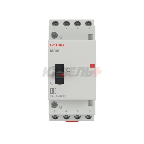 Контактор модульный YON max типа MCМ с ручным управлением, 4P, 25A, 240В, 4НО DKC