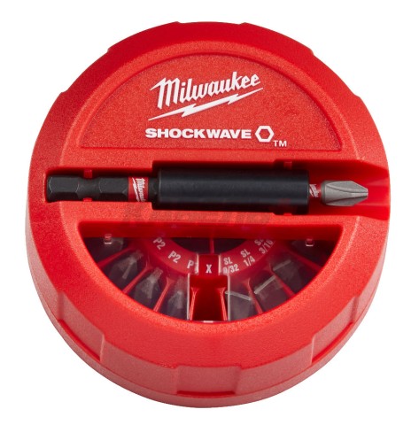 Набор_Биты Shockwave (15 шт) в круглом боксе, MILWAUKEE