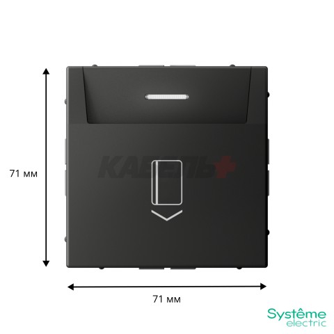 ARTGALLERY ВЫКЛЮЧАТЕЛЬ карточный 10А, без задержки времени, быстр.клемм., БАЗАЛЬТ