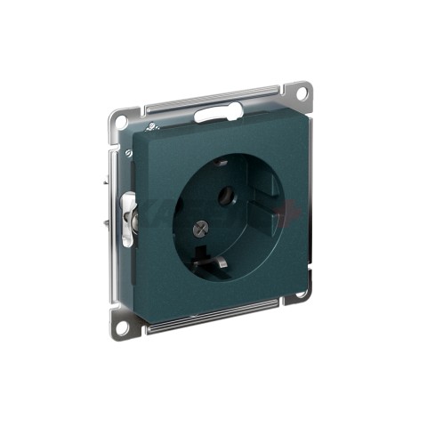 ATLASDESIGN РОЗЕТКА с заземлением без шторок, 16А, механизм, ИЗУМРУД